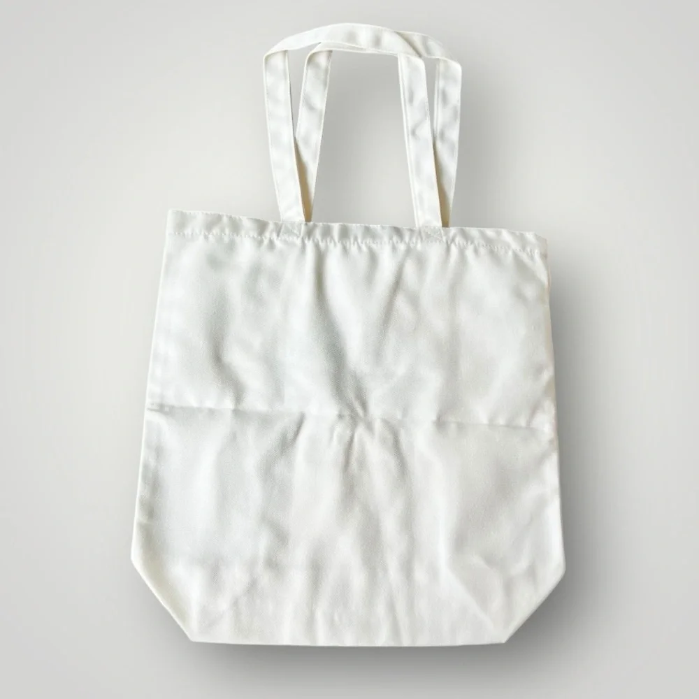 Japanese Market Shopping Cotton Canvas White Tote Bag Eco-Friendly Bag New - Picture 7 of 10